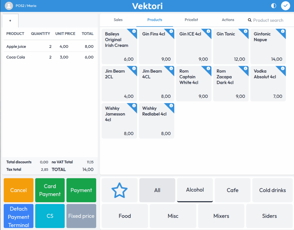 Sales happen quickly when products are easily accessible with favorites and colors.